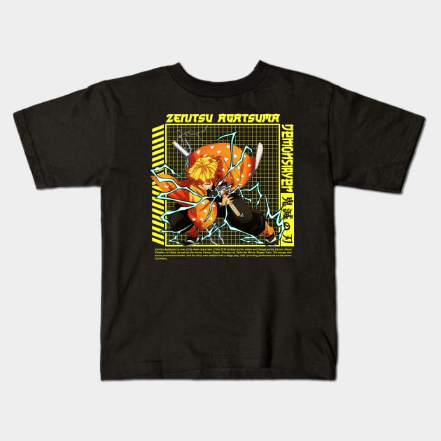 Demon Slayer - Zenitsu Agatsuma Kids T-Shirt by Hani-Clothing